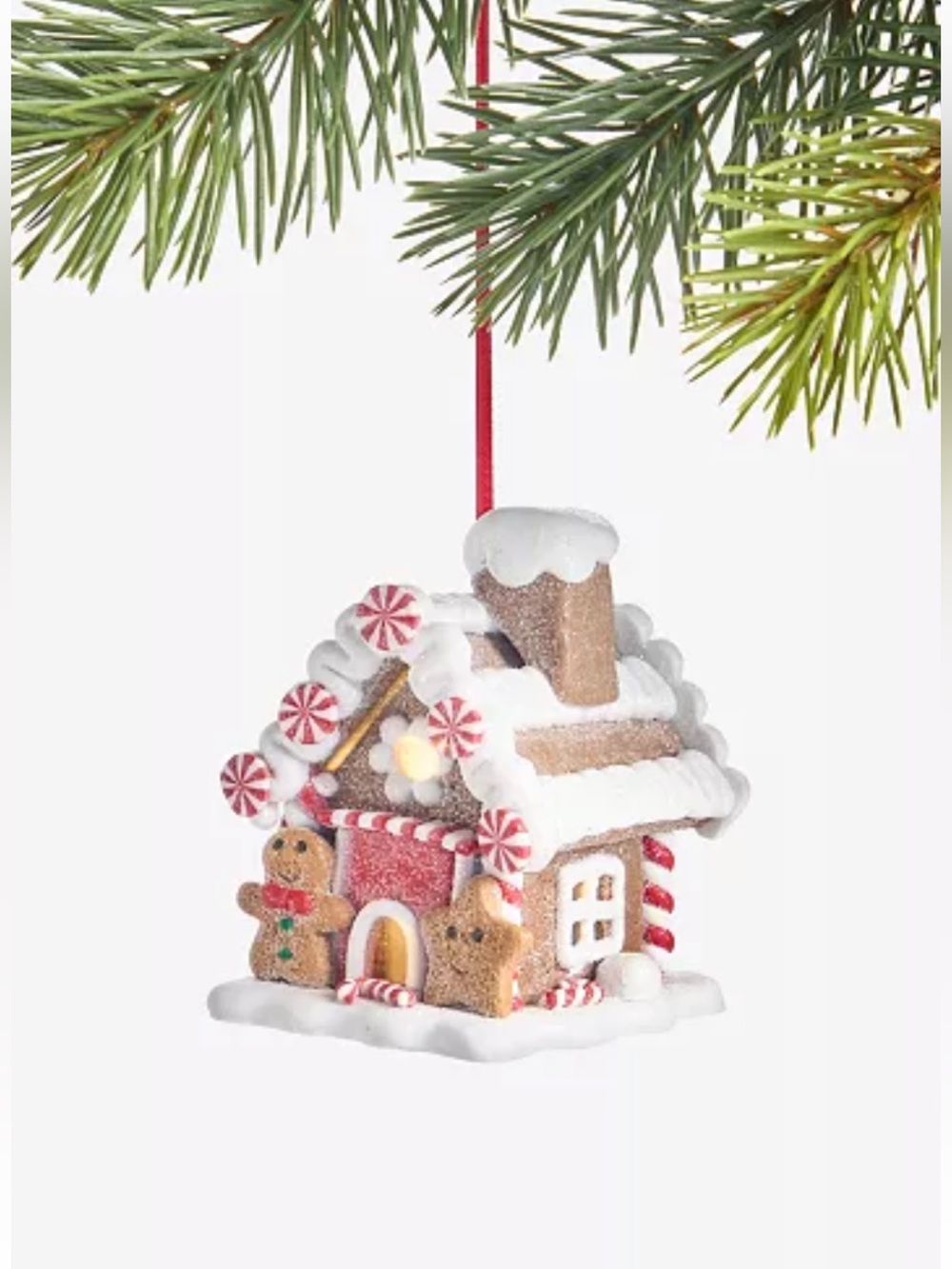 Set of 3 Light Up Holiday Gingerbread House Hanging Ornaments